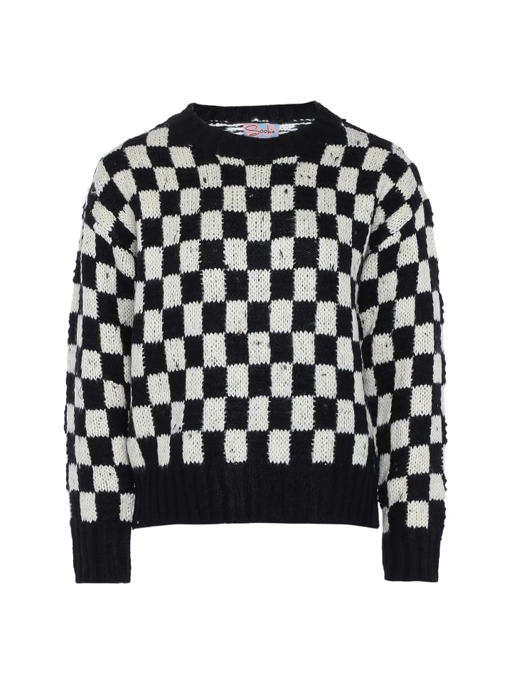 

Женский свитер в белую и черную клетку myMo