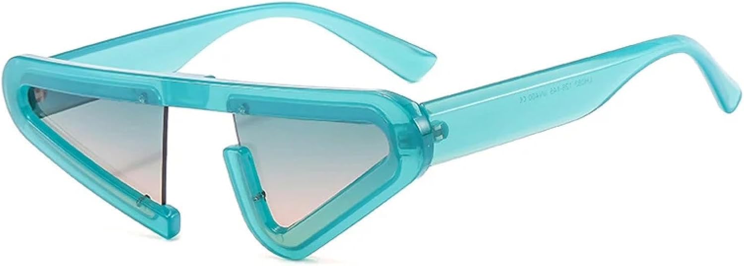 

Винтажные уникальные солнцезащитные очки «кошачий глаз» для женщин, модные полуободковые очки с градиентным затемнением, защита от УФ-излучения UV400 для мужчин HHZZYVY, Blue Green Tea