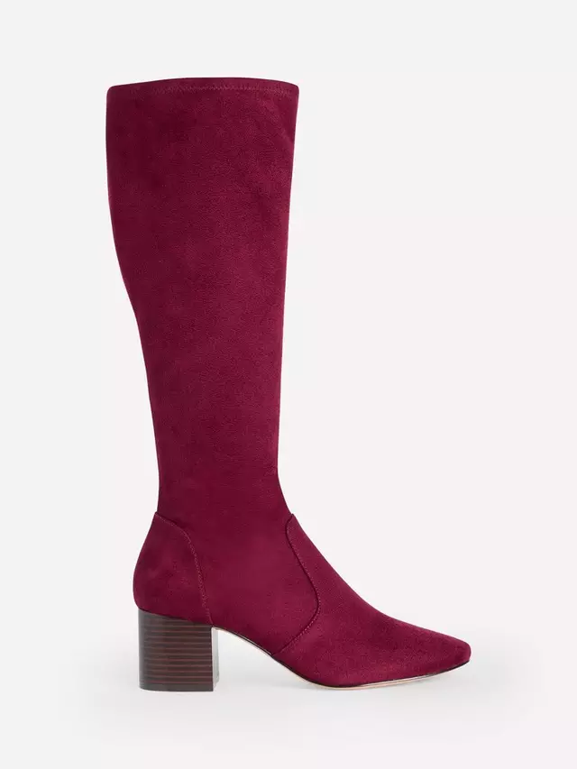 

Ботинки Boden Heeled Stretch Suedette Knee, цвет oxblood