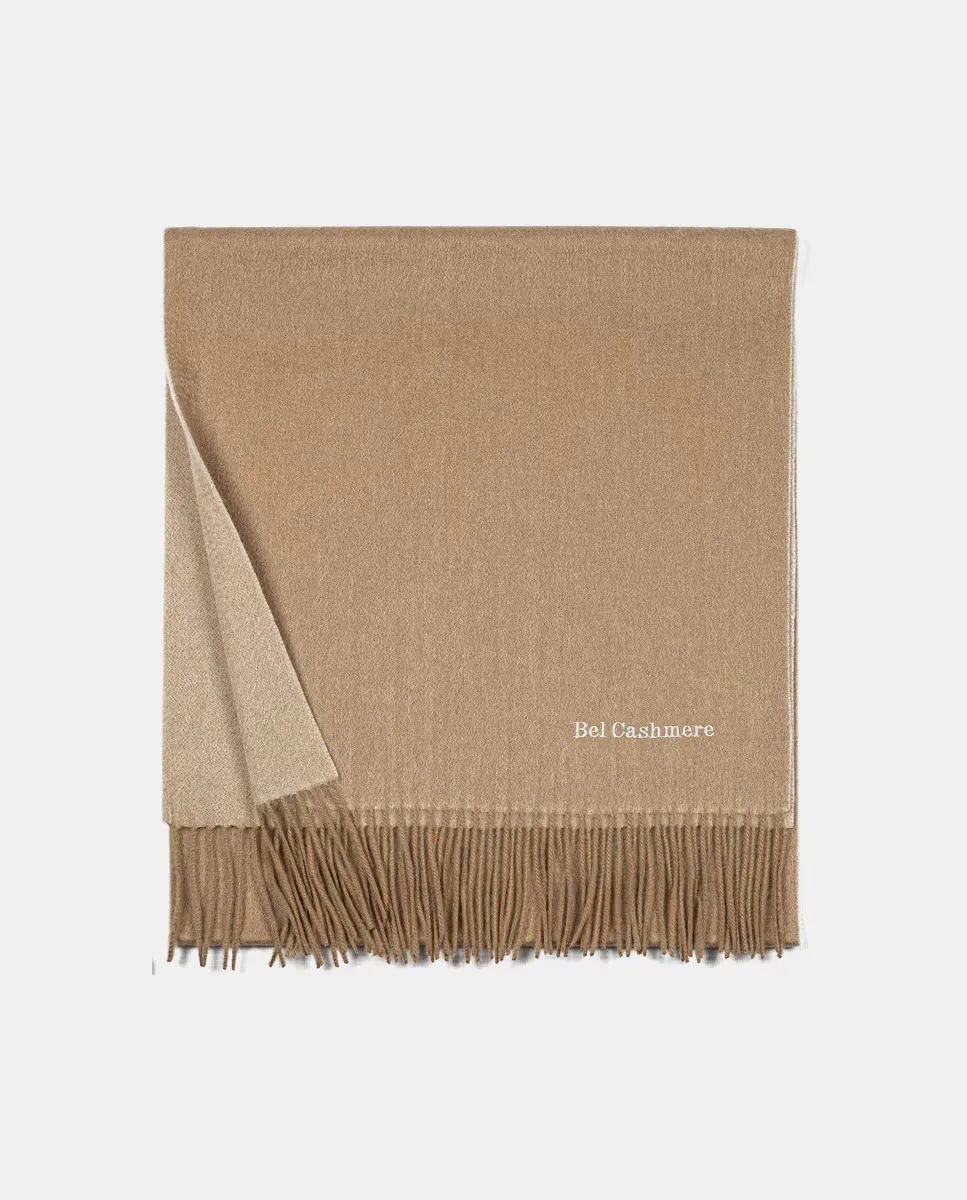 

Шарф из 100% кашемира, 100% двусторонний бежевый цвет Bel Cashmere