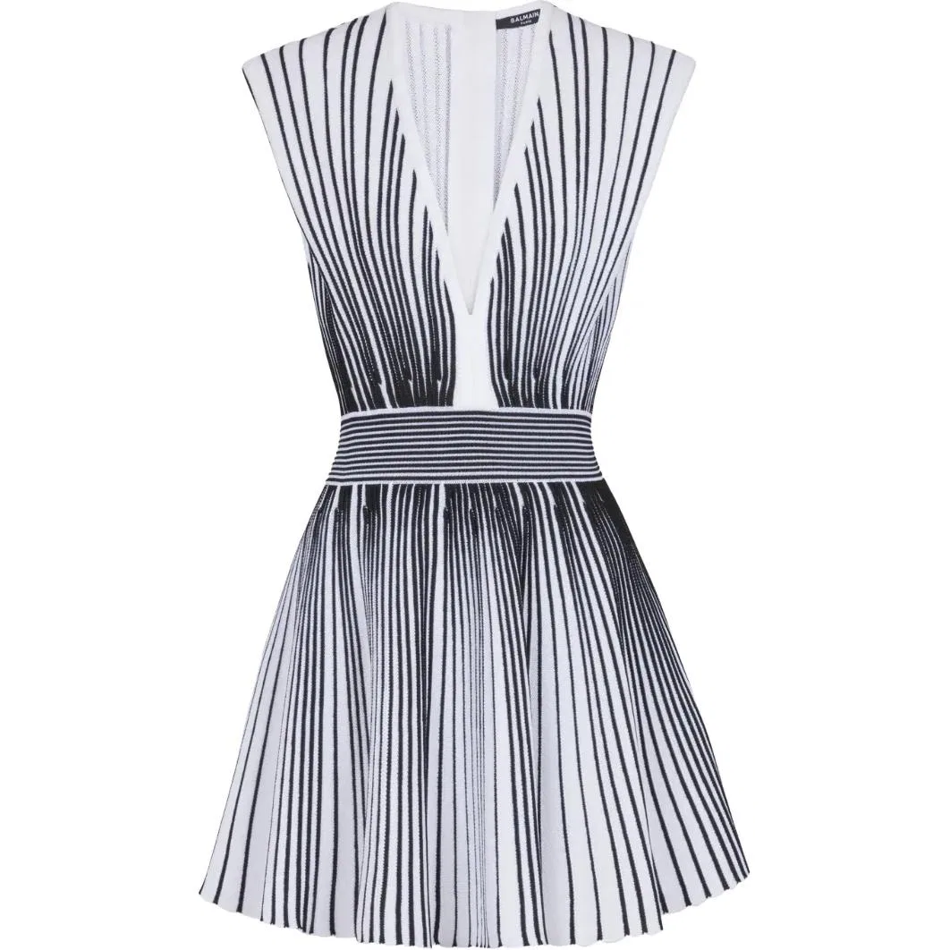 Платье вязаное расклешенное Two tone BALMAIN, Multicolor
