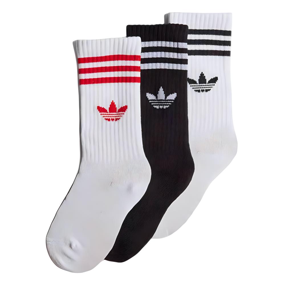 

Детские носки, 3 пары, детские Adidas Originals, 3 Pack (White Red+Black White+White Black)