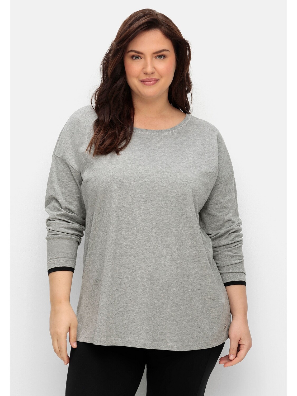 

Футболка sheego Jersey, цвет grau meliert