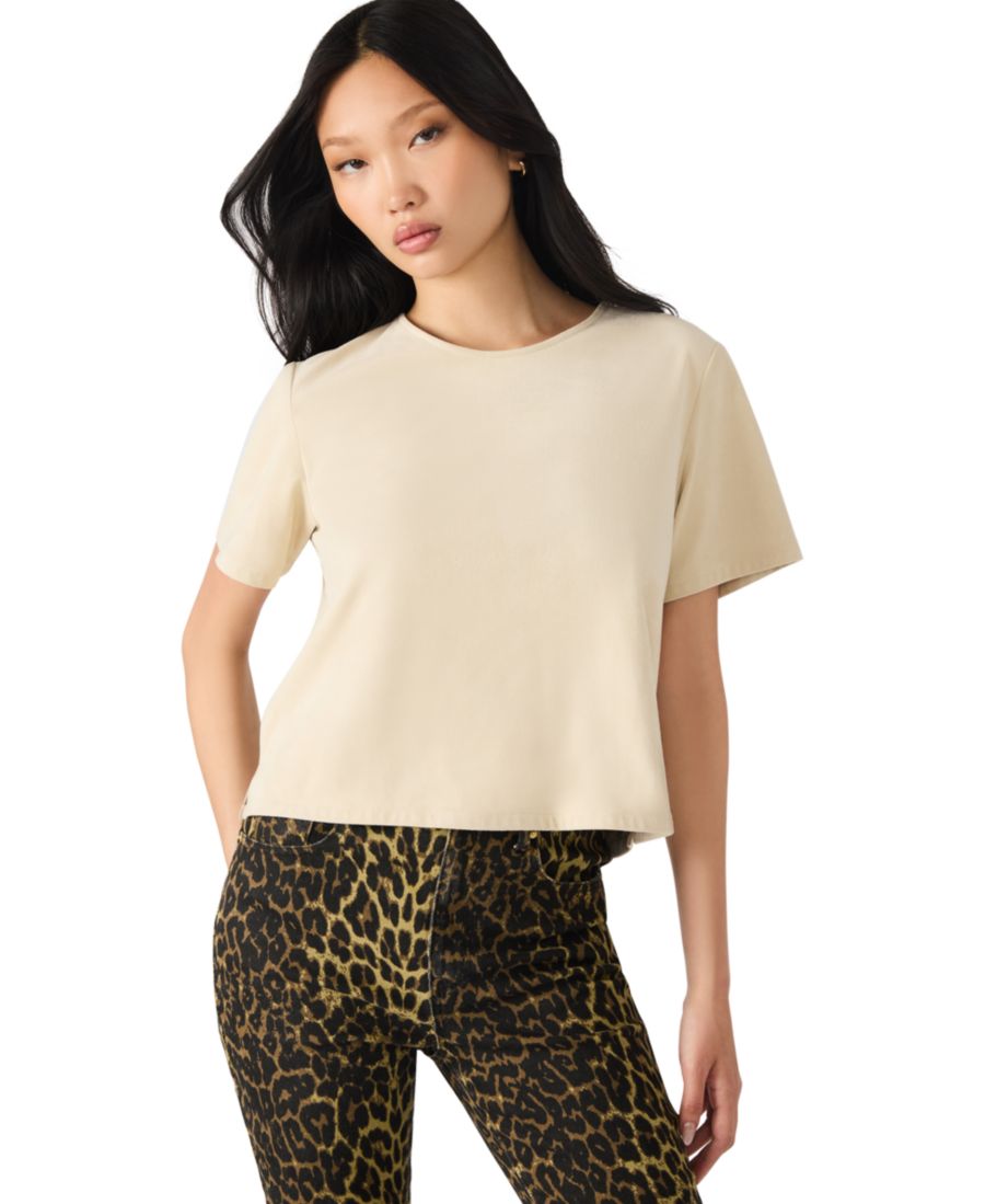 

Женская футболка с коротким рукавом и круглым вырезом Steve Madden, Bone, Белый, Женская футболка с коротким рукавом и круглым вырезом Steve Madden, Bone