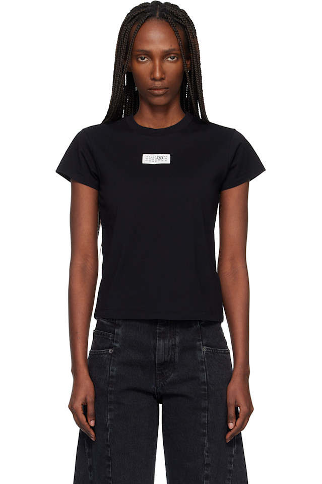 

Цифровая хлопковая футболка Mm6 Maison Margiela, черный