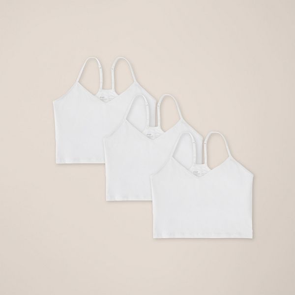 

Кроп-топ с встроенным бюстгальтером из органического хлопка, 3 шт Pact, White