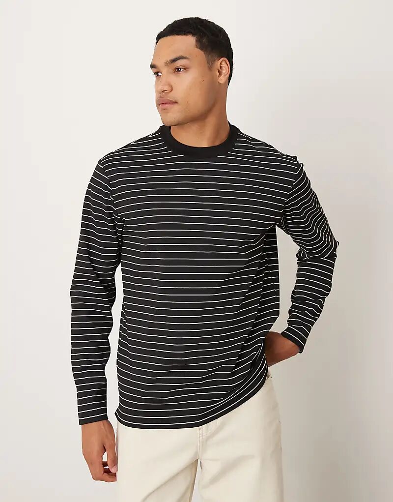 

Футболка Mango с длинными рукавами в черную полоску