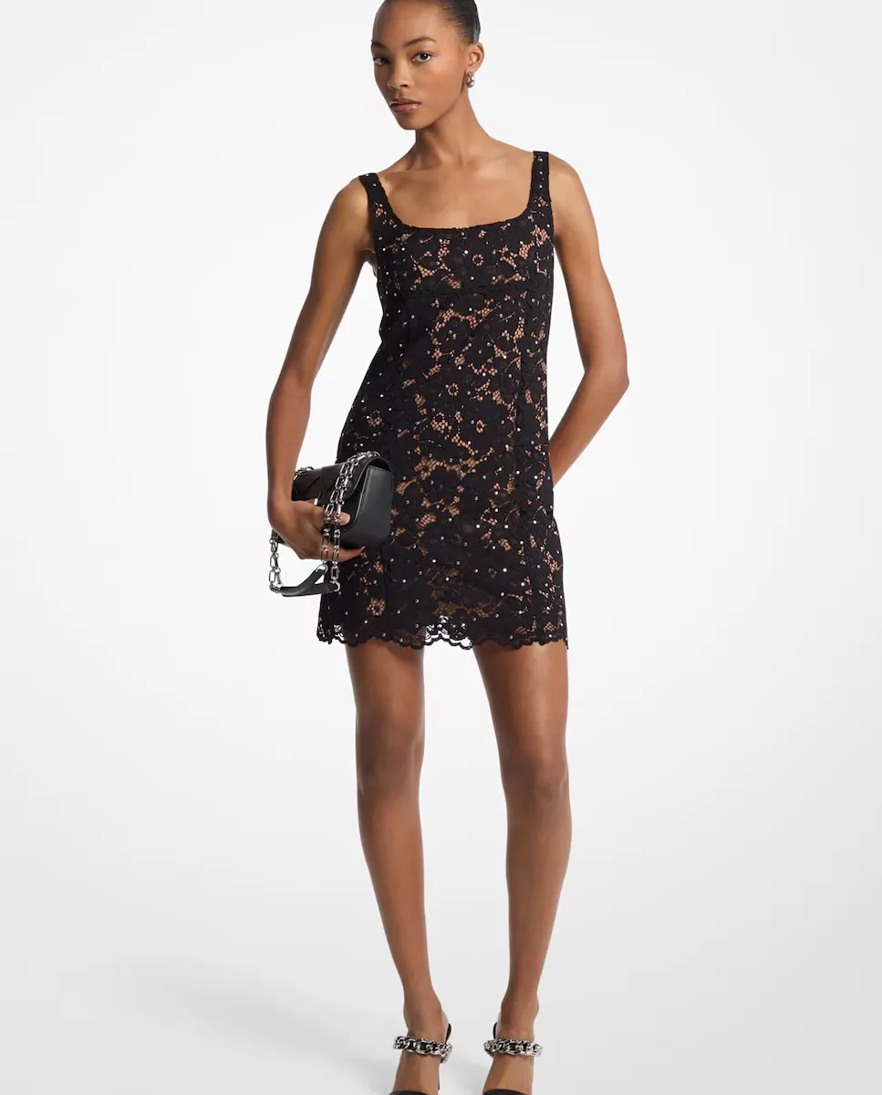 

Короткое кружевное платье Michael Michael Kors, чёрный