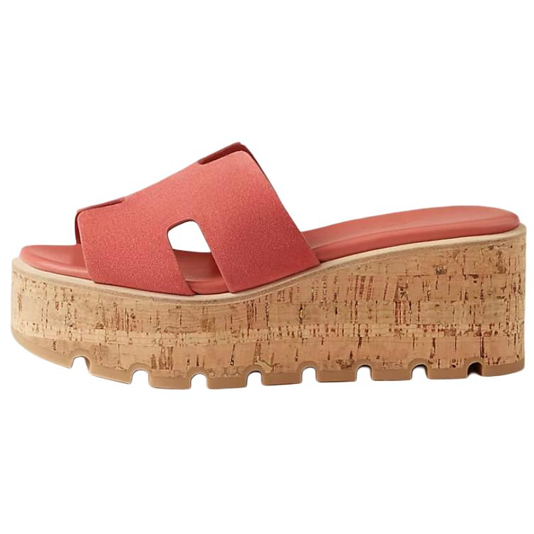HERMES Тапочки-слайды Eze Rubber Slide женские 6,5 см, оранжевые