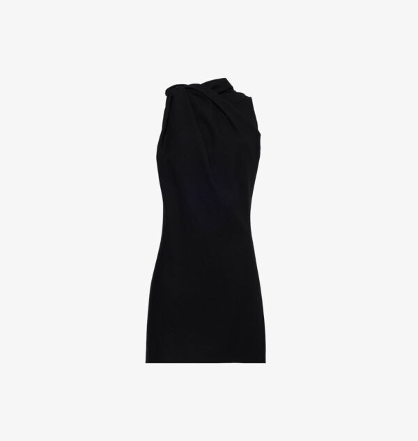 

Мини-Платье из шерсти без рукавов с узлом Alexander Mcqueen, черный