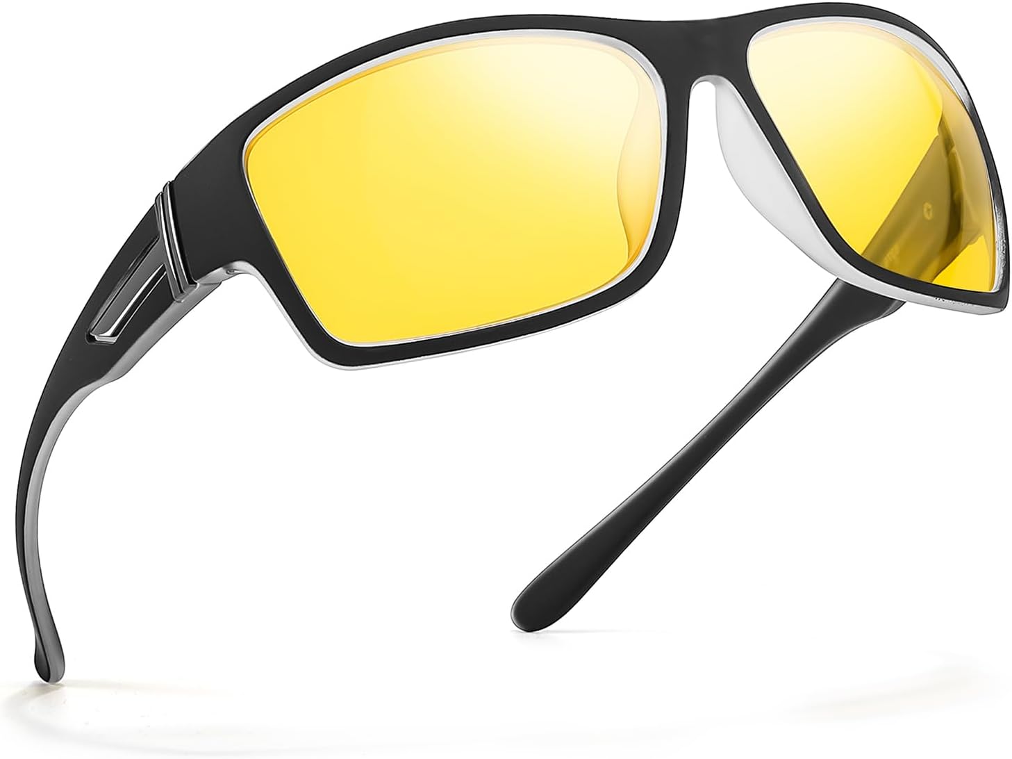 

Очки для вождения в ночное время FIMILU с зажимом для мужчин, поляризованные, уменьшают блики и улучшают зрение в темное время суток, металлическая оправа, C2 Blacksliver Frame/Yellow Lens