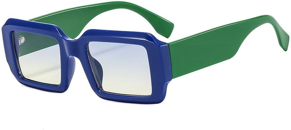 

Винтажные квадратные женские солнцезащитные очки UV400, модные очки с контрастными цветами, мужские трендовые солнцезащитные очки в стиле панк с градиентом SKFGNX, Blue Blue Yellow