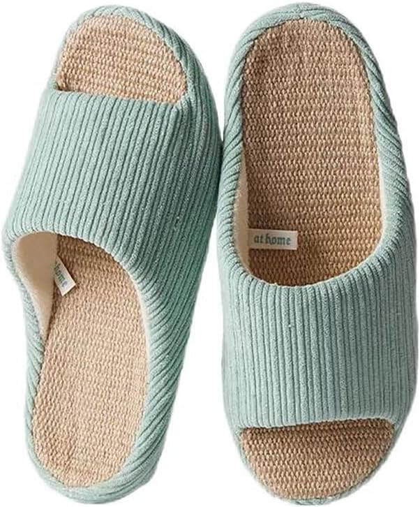 

Мужские и женские льняные домашние тапочки с эффектом памяти, облако-теплые тапочки, вельветовые сандалии Fuhuaqi, небесно-голубой