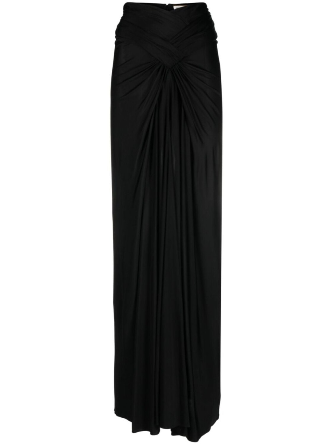 

Saint Laurent юбка макси из джерси со сборками, черный