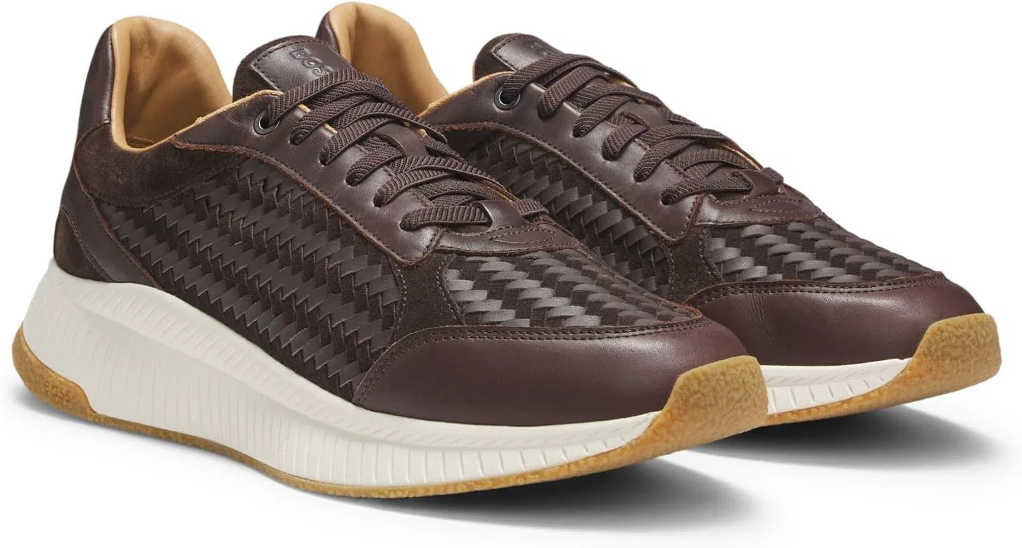 Мужские кроссовки BOSS Ttnm Evo_Runn_ltsdwv 10280128, Dark Brown — фото 3
