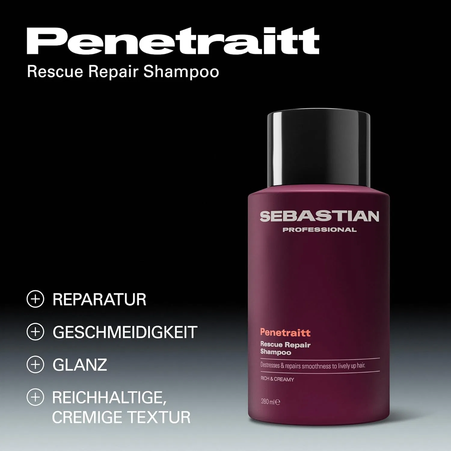 Восстанавливающий шампунь «Penetraitt Rescue Repair» от Sebastian Professional для поврежденных волос Sebastian — фото 2