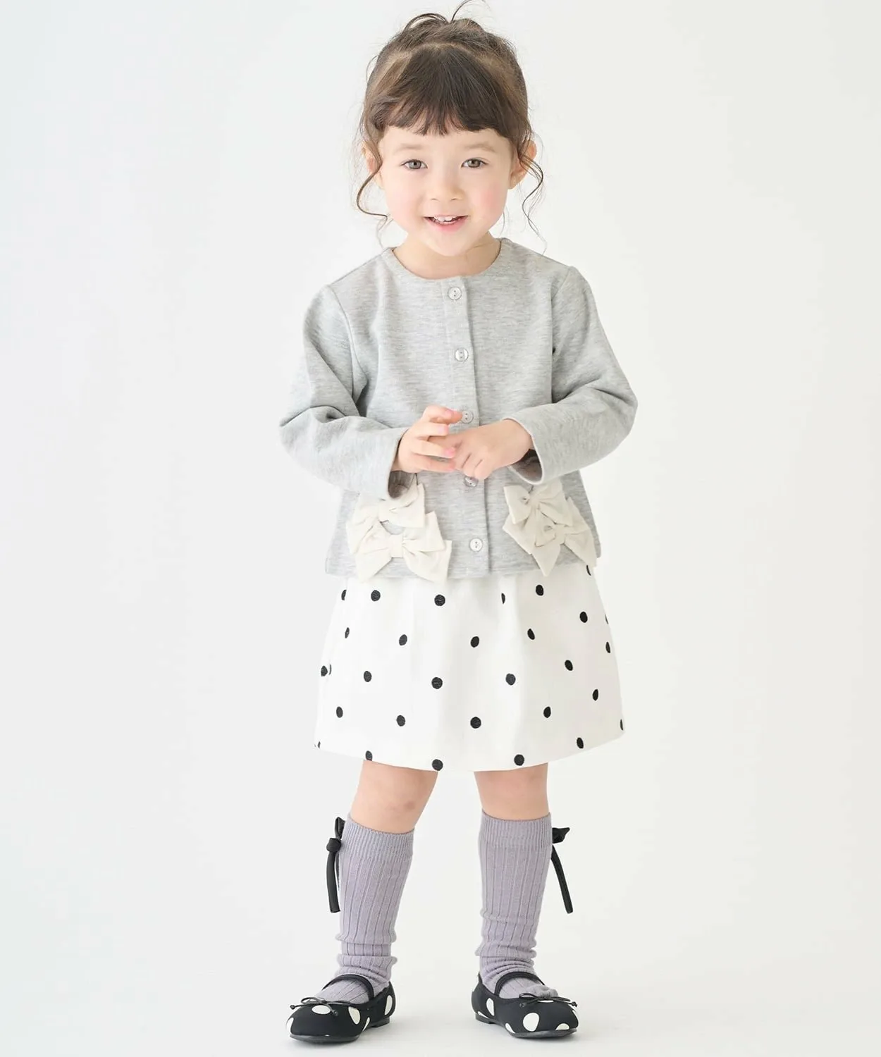 Мини-юбка с присборенной талией Petit main, Ivory
