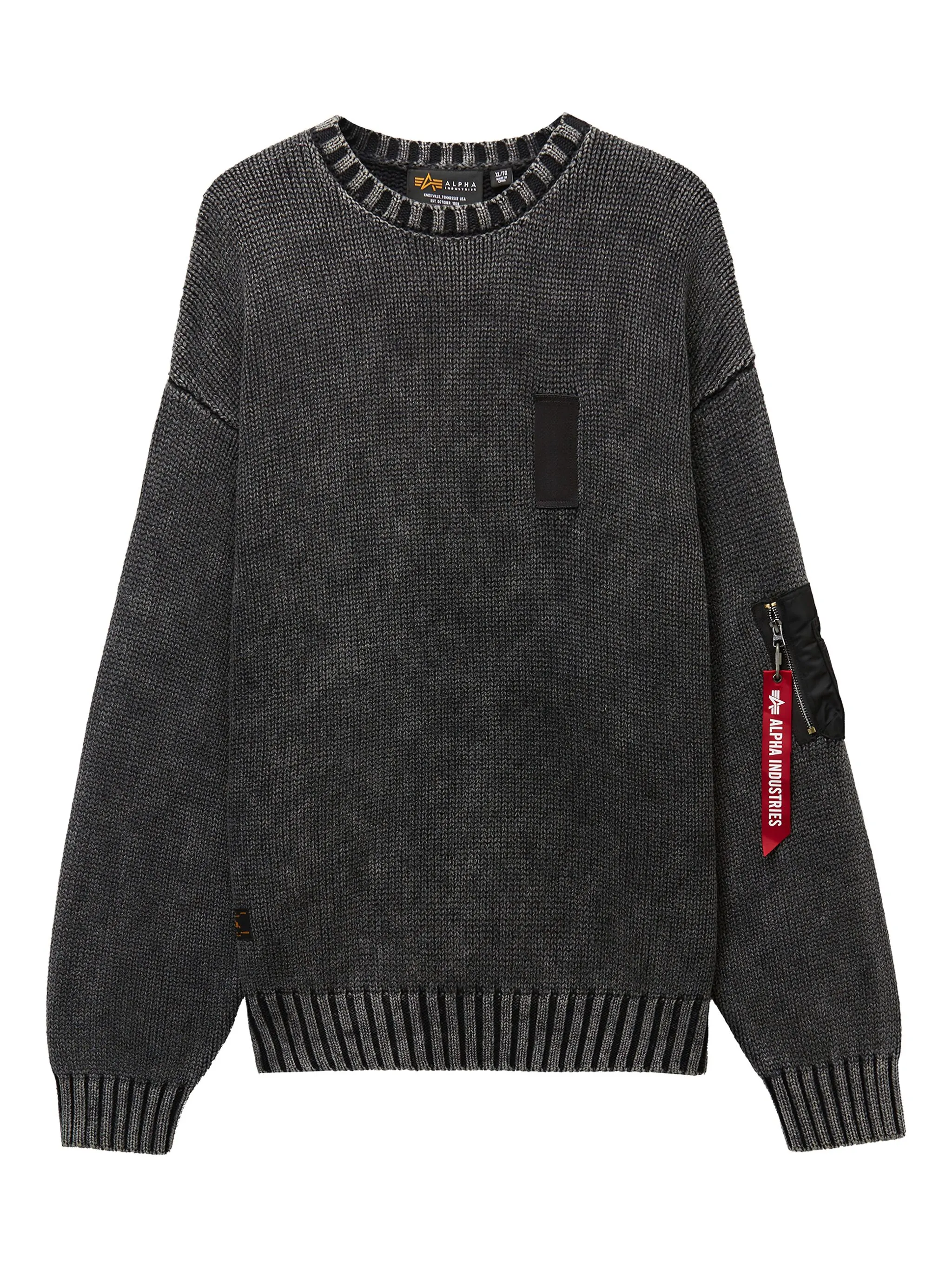 

Свитер с накладным карманом Alpha Industries, черный