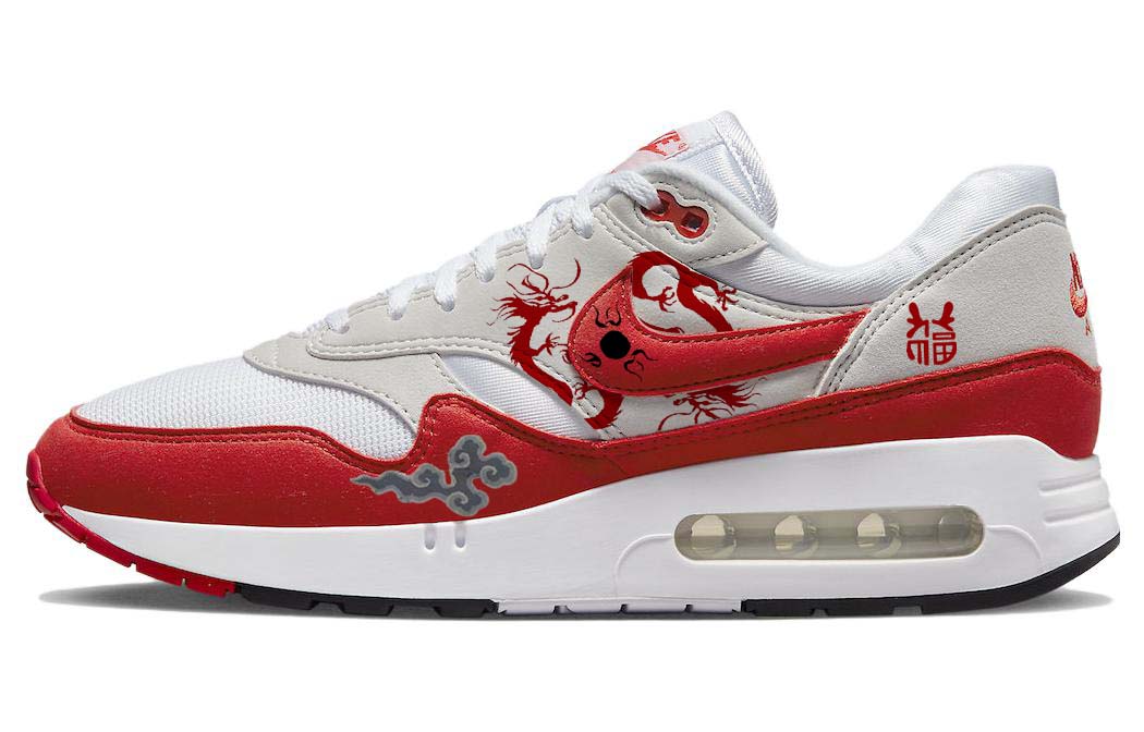 

Кроссовки Nike Air Max 1 Lifestyle Shoes Women's Low-top Red/Grey, красный