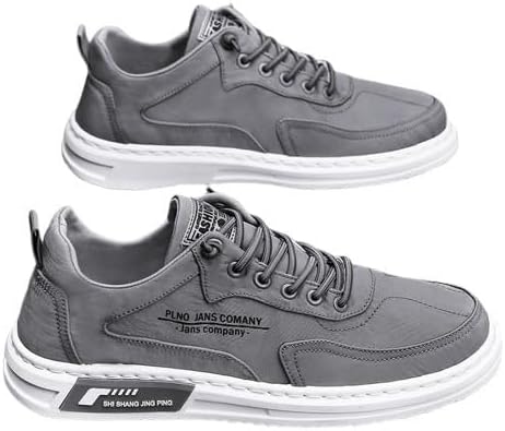 

Удобные мужские низкие кеды из канвы с эластичными шнурками, подошва с противоскользящим эффектом для прогулок и бега на улице - весна, лето и осень Fmshi, серый