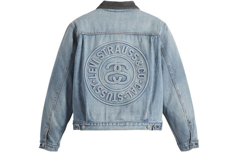 Куртка Praglad Trucker Stussy x Levi's с тиснением Stussy Rugged-Blue, цвет Blue — фото 2