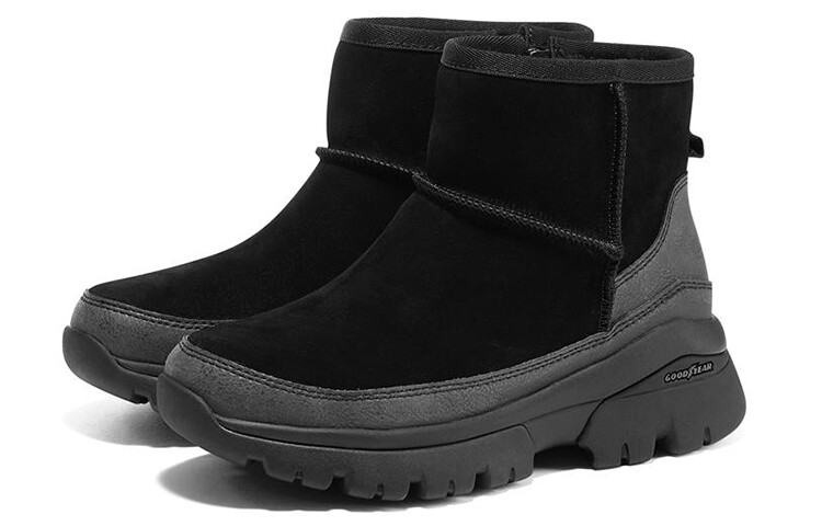 Женские ботинки Skechers зимние на плоской подошве, черный — фото 2