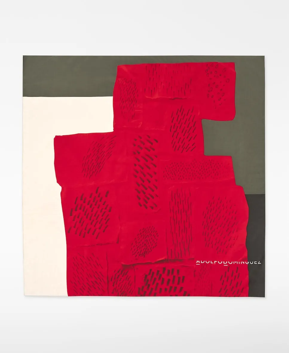 

Квадратный женский платок с узором Adolfo Dominguez, красный