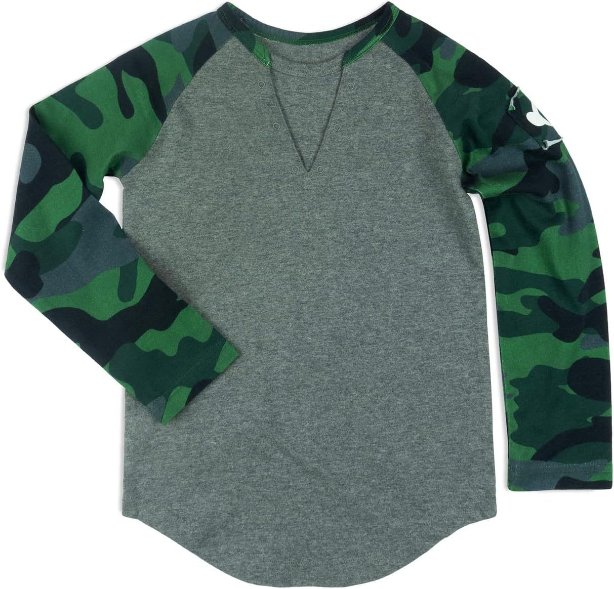 

Футболка Appaman Camo Sleeve Baseball Tee, цвет Grey Heather