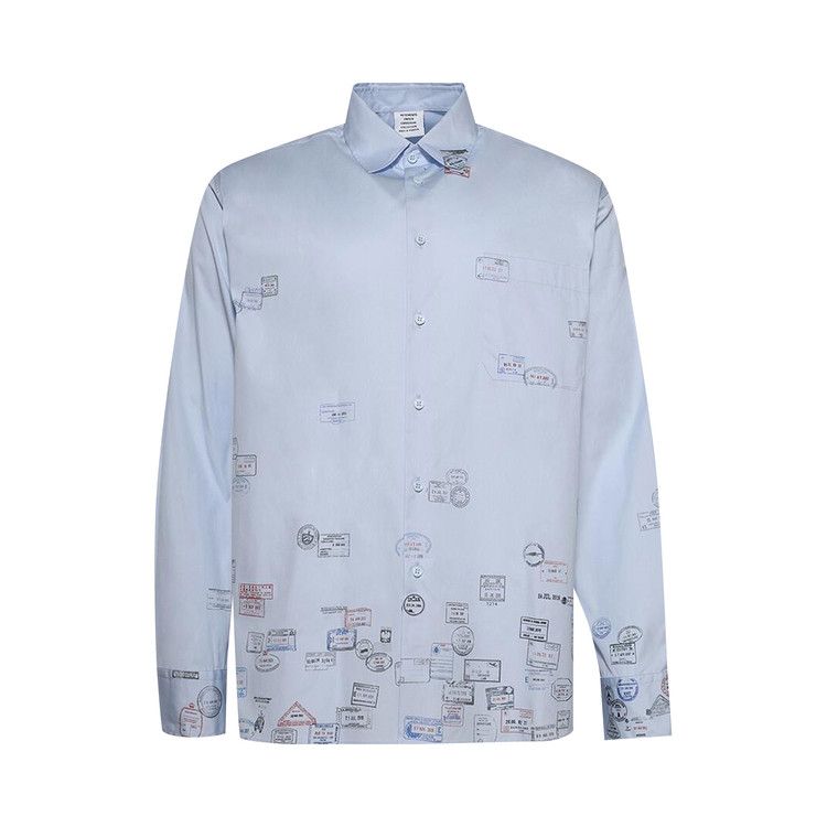

Рубашка Vetements Passport Stamps Shirt, Baby Blue