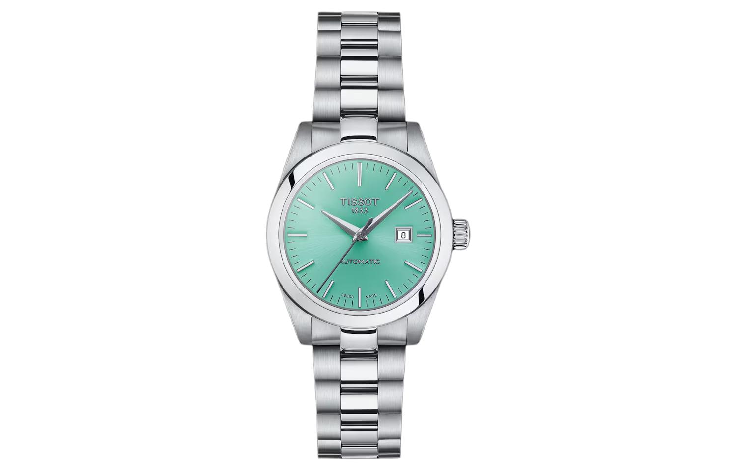 

TISSOT Часы Automatic Mechanical Movement Women's Watch Watch 29.3mm Green Dial Stainless Steel Case Stainless Steel Strap, Green Dial