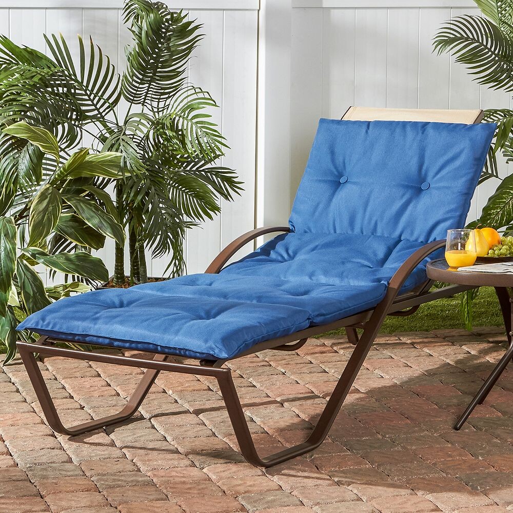 

Greendale Home Fashions Четырехсекционная двусторонняя подушка для шезлонга для использования в помещении и на открытом воздухе, цвет Marine Blue