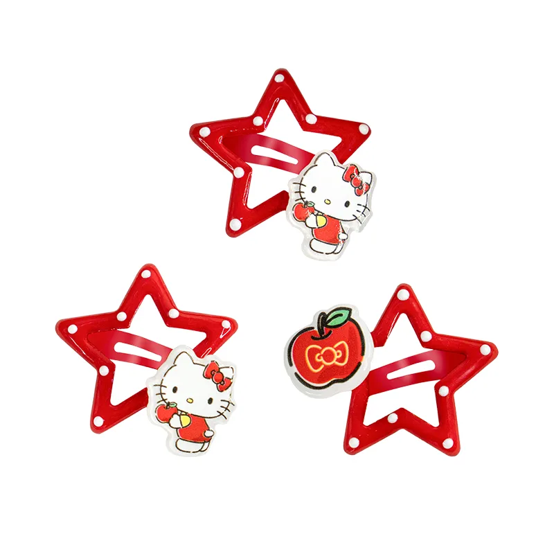 Акриловая заколка для волос Hello Kitty Sanrio, Stars Hello Kitty Hair Clip