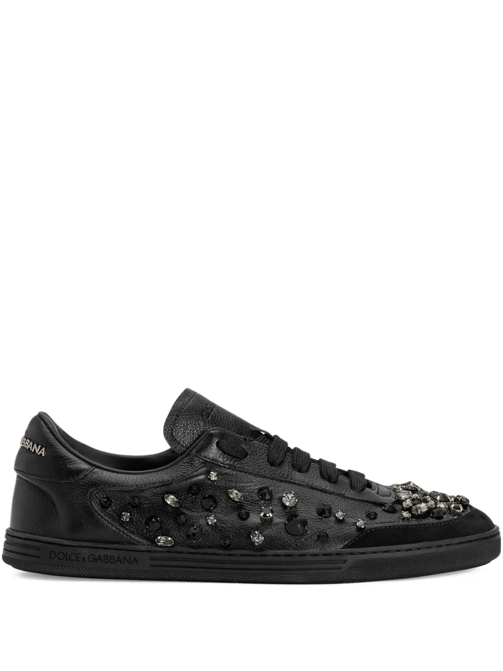 Кроссовки с кристаллами Dolce & Gabbana, черный