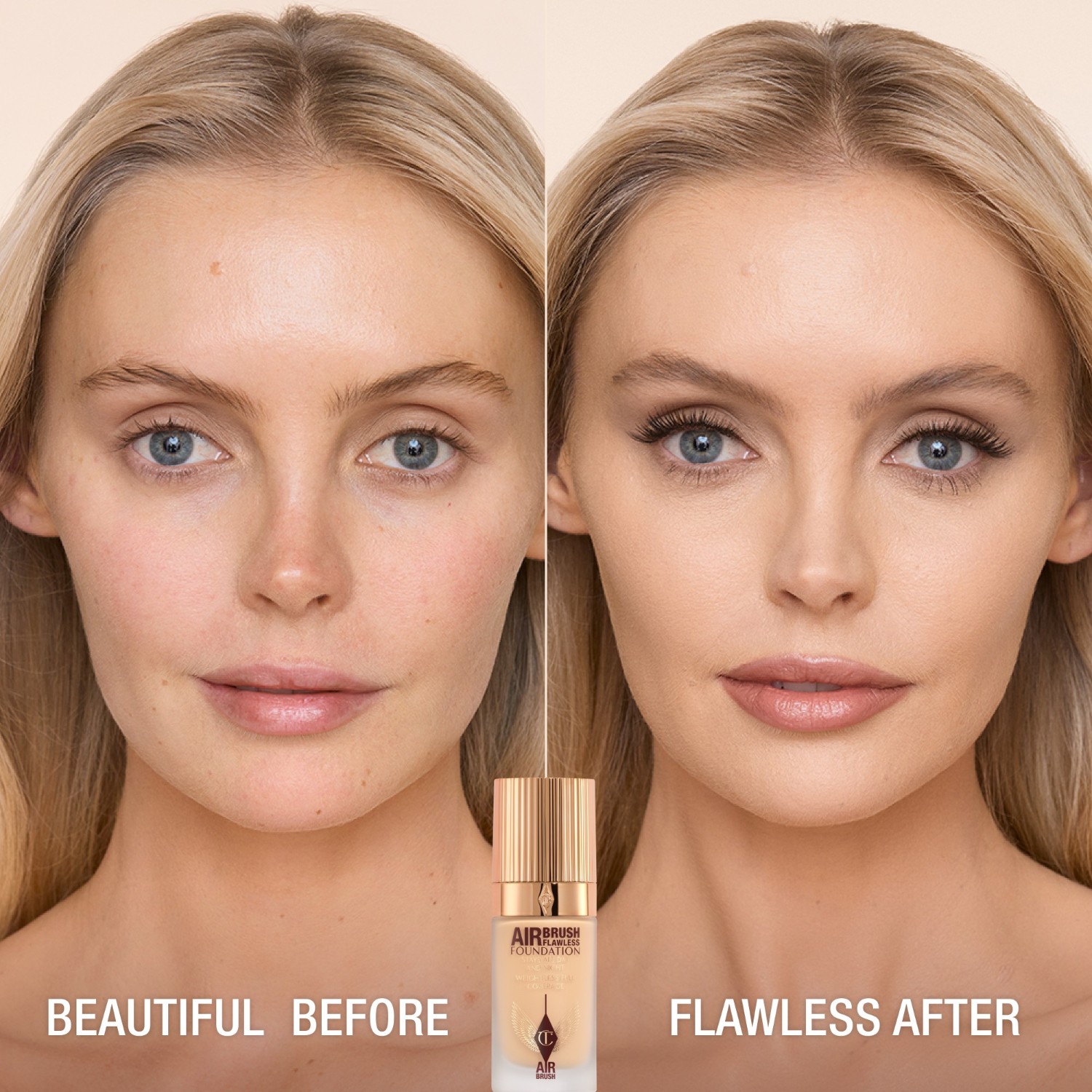 Тональный крем для лица airbrush flawless Charlotte Tilbury, 4 - warm, объем 30 мл — фото 2