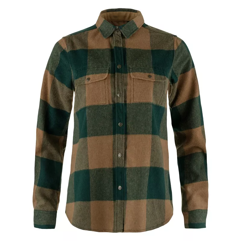 

Женская рубашка Fjallraven Canada LS, цвет Deep Patina/Buckwheat Bro