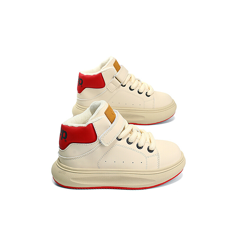 Детские кроссовки для скейтбординга Kids High-top бежевый/красный Jeep, красный — фото 4