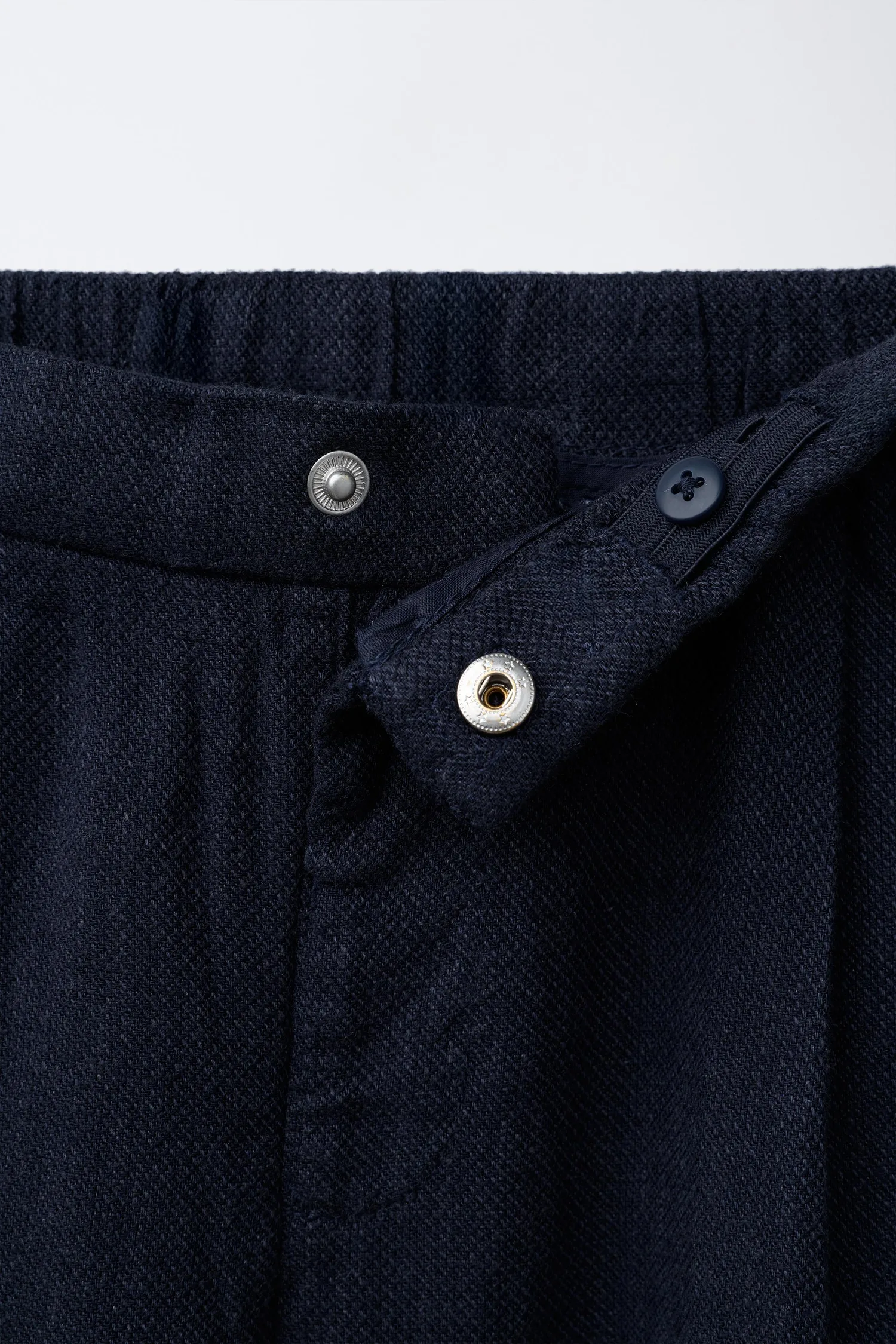 Брюки от костюма из льняной смеси Zara, темно-синий — фото 3