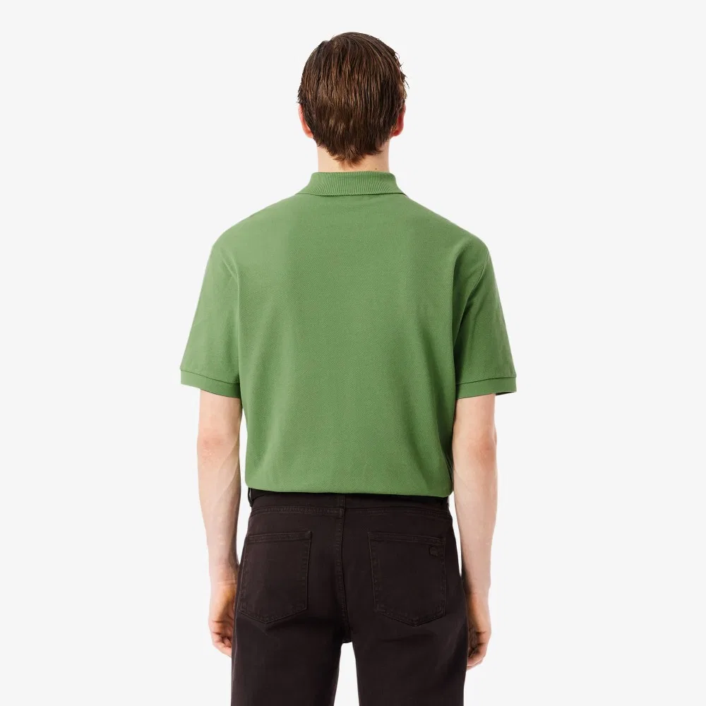 Мужская футболка-поло Croc Signature Loose Fit с коротким рукавом, зелёная, от Lacoste — фото 3