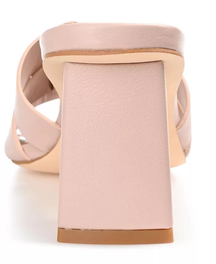 Женские босоножки Renatta Woven Block Heel Dress Sandals Journee Collection, розовый — фото 3