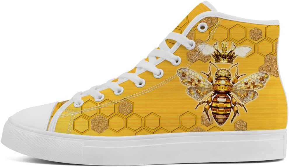 Кеды Chebing Bee высокие на шнуровке из холщовой ткани, повседневная обувь для мужчин и женщин, желтый — фото 3