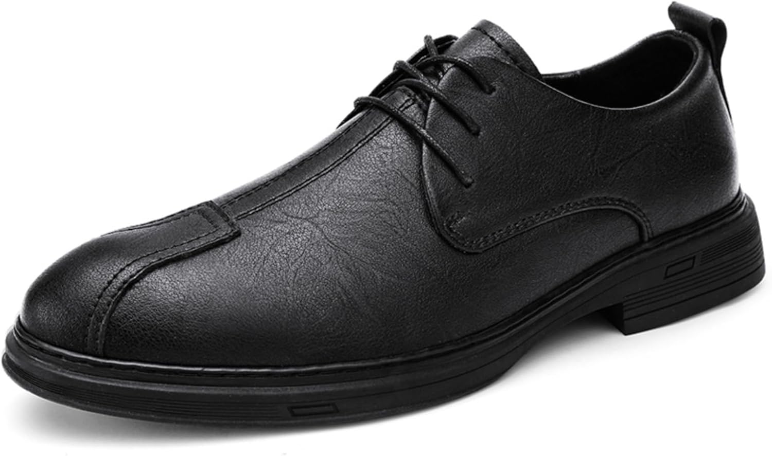 

Мужские кожаные классические туфли, Оксфорды для делового и повседневного стиля, удобные, с круглым носком, противоскользящей резиновой подошвой, настоящая кожа, шнуровка, формальная и повседневная обувь для мужчин (черный/коричневый) Lshwcift
