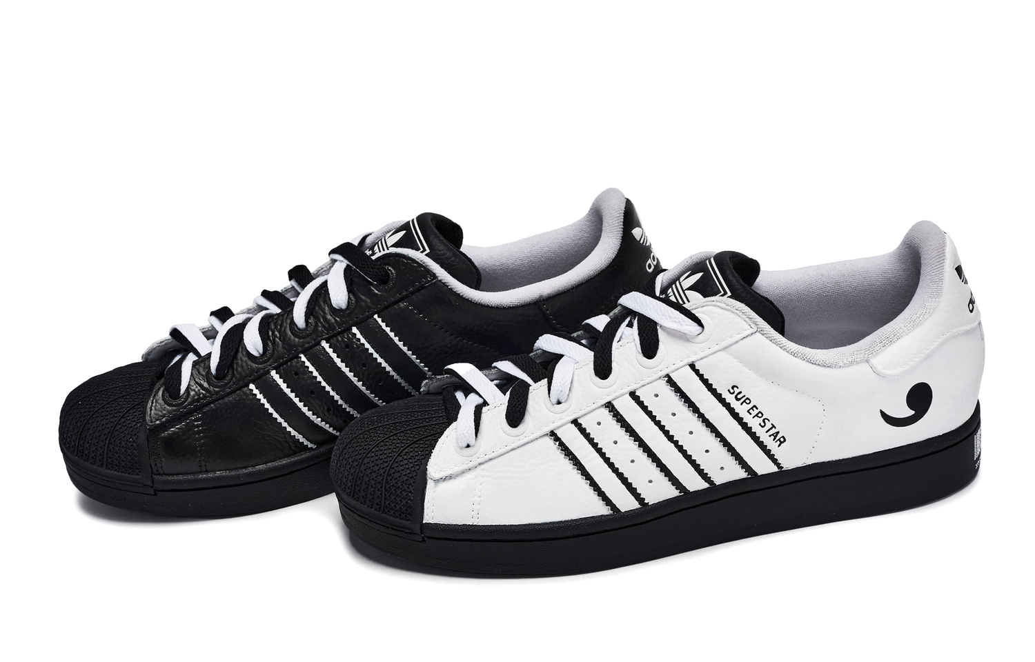 Adidas Originals Superstar 2 811 Manufacturing, низкие скейтбордические кроссовки Reverse Yin Yang, унисекс, черный с белым — фото 4