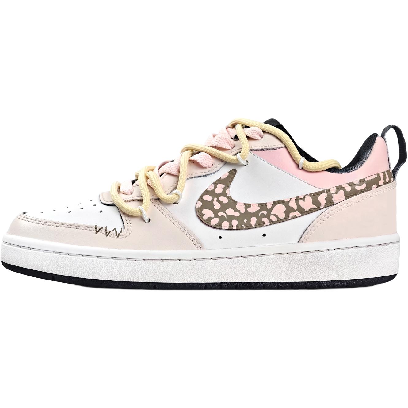 

Nike Court Borough Pink Graffiti Slip Resistant Cushioning Abrasion Resistant Low top Kids' Skateboarding Shoes