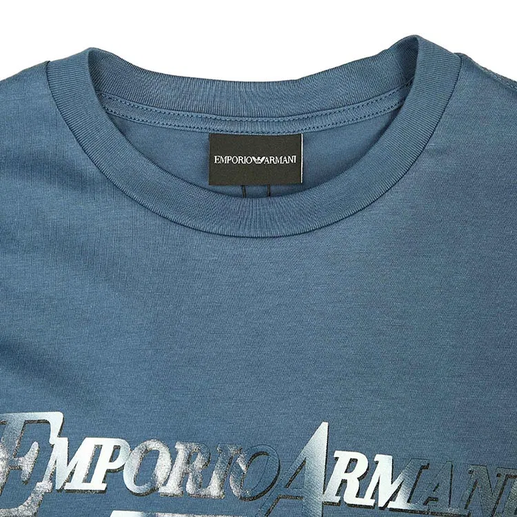 Футболка Emporio Armani синяя — фото 4