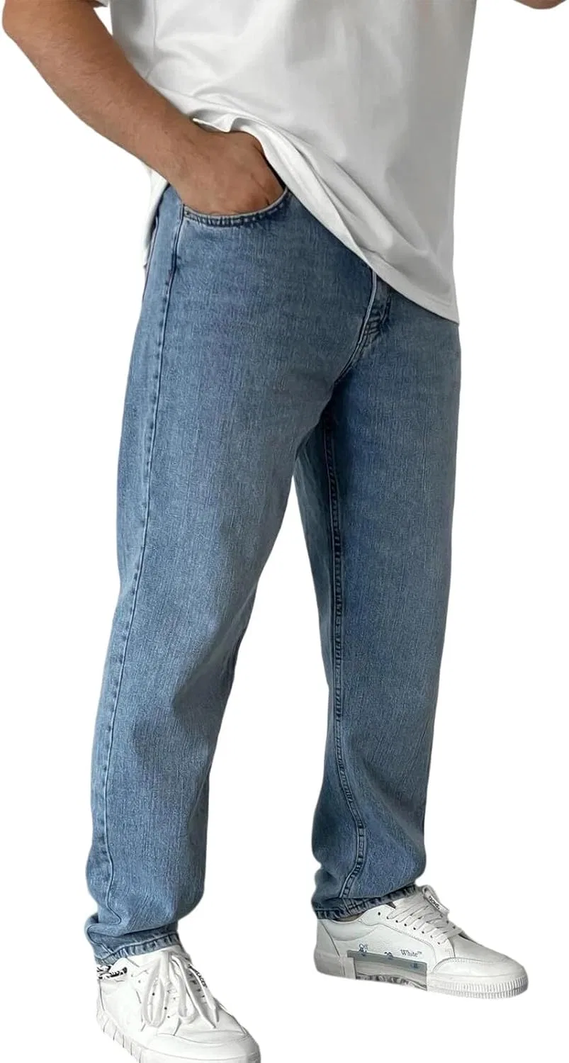Джинсы прямые slim fit светло-голубой