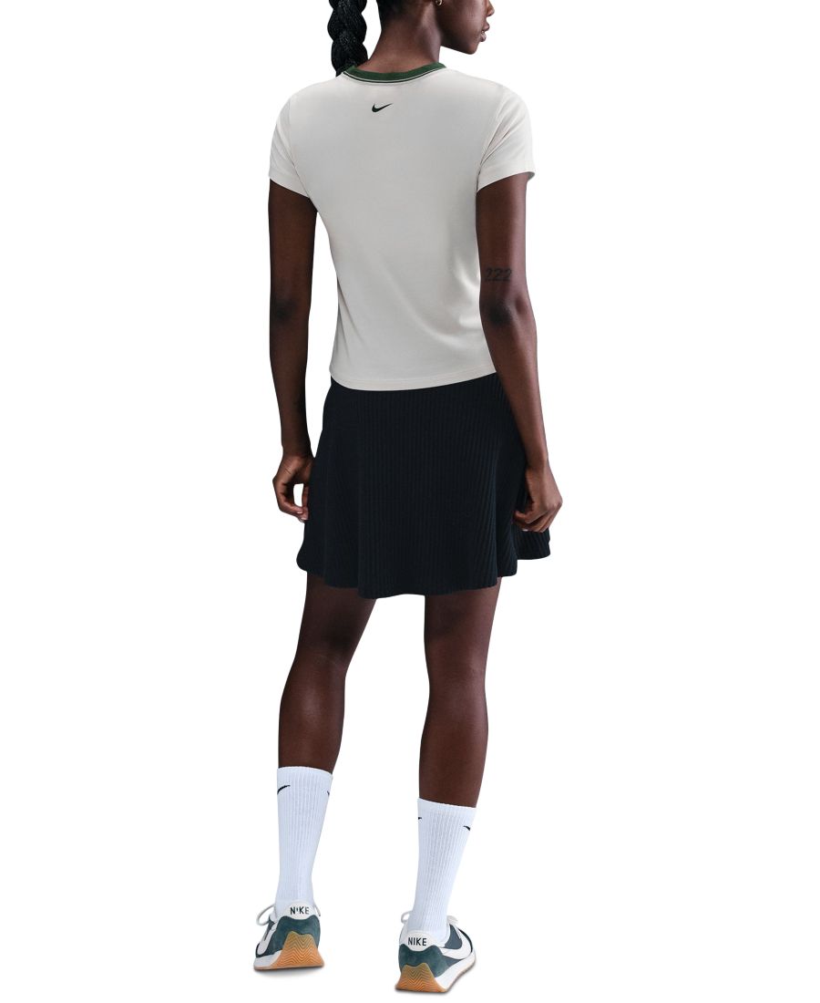 Женская укороченная трикотажная футболка Sportswear Chill Knit Slim Nike, Lt Orewood Brn/fir/fir — фото 2