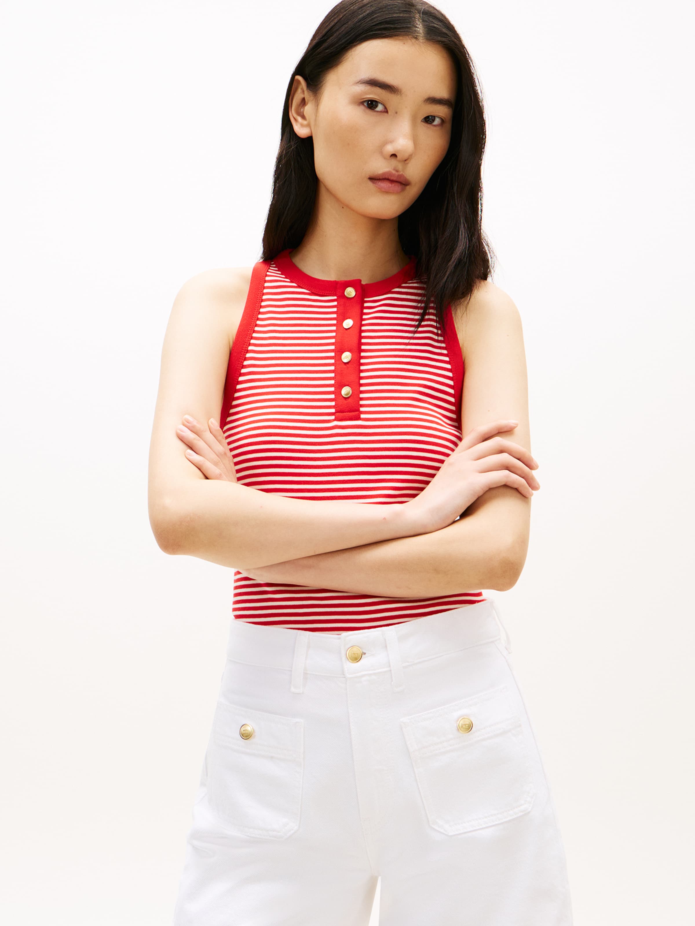 TOMMY HILFIGER Топ красного цвета — фото 3