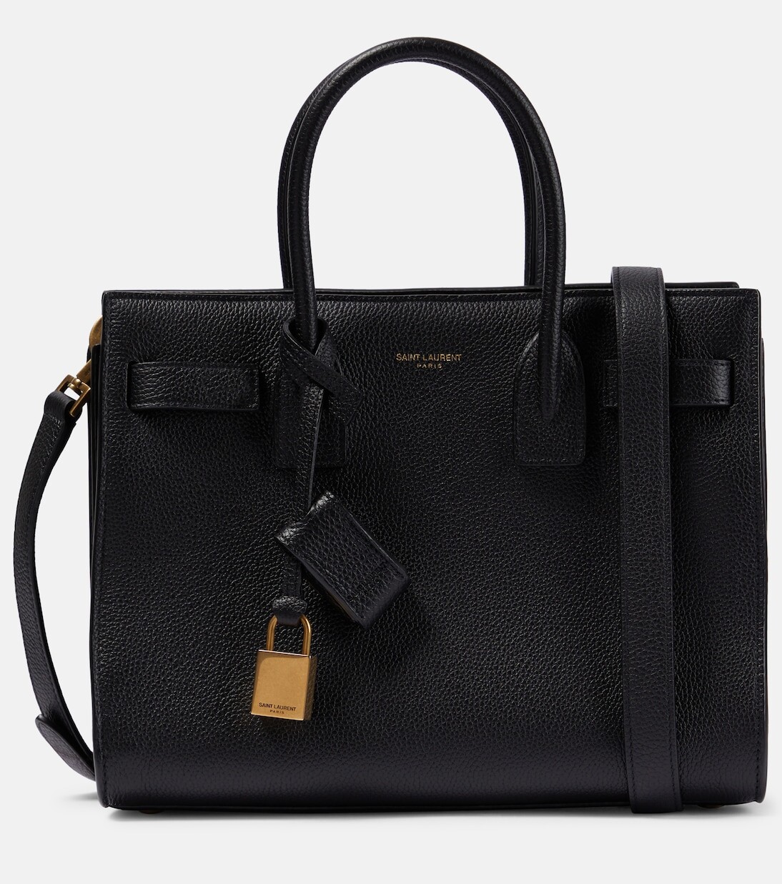 

Детская кожаная сумка-тоут sac de jour Saint Laurent, черный