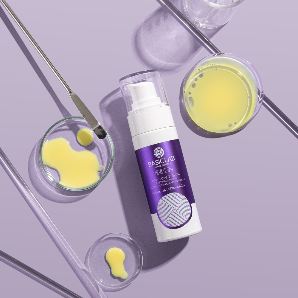 Сыворотка Basiclab — Разглаживающая Dermocosmetics Esteticus для ровного тона кожи , . % pure retinal, 30 мл — фото 2