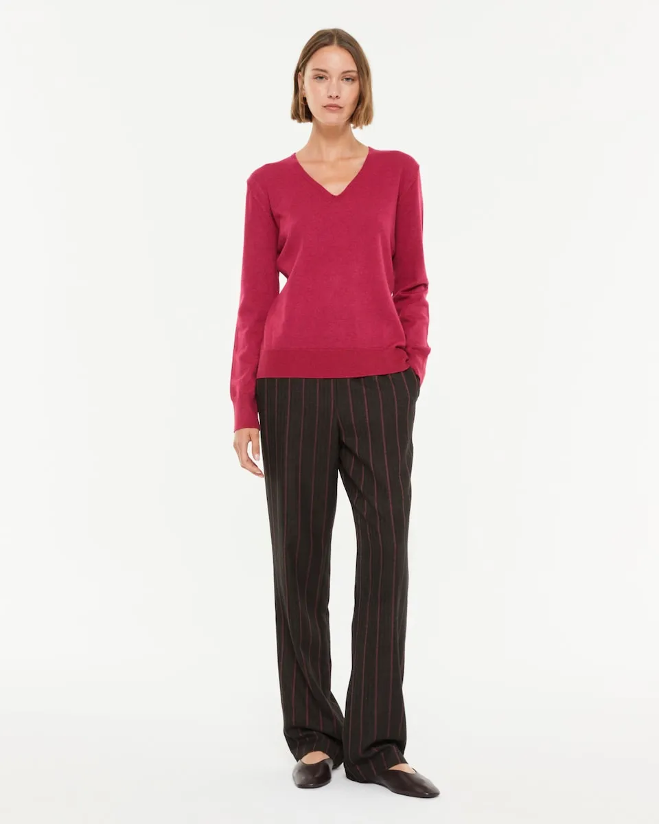 

Женские прямые брюки в полоску с эластичным поясом Paz Torras, черный